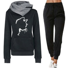 Womens Print Hooded Jogging Pants Sets