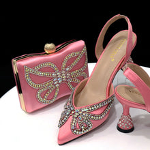 Venus Chan 2023 Yellow Classy Bowknot Pointed Toe Women's Shoes High Heel Elegant Sandals Shallow Mouth Shoes Bag Set Women