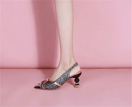 High Heels Women's Sandals Soft Leather Fish Mouth Shoes Summer New Ladies Shoes Fashion Women Sandal Bow hollow Female Shoe