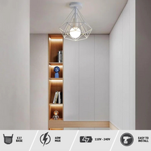 Modern Cage Geometric white Ceiling Light  Fitting ~5436