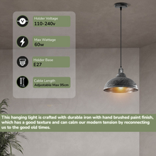 Brushed Silver Ceiling Pendant Retro Lamp Industrial Loft Chandelier~3158