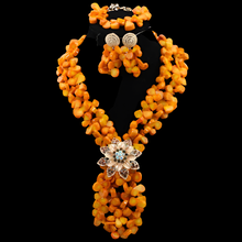 Fabulous African Beads Jewelry Set Latest Coral Beads Necklace Set Wholesale Free Shipping