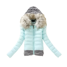 Women's Fashionable Big Fur Collar Hooded Jacket