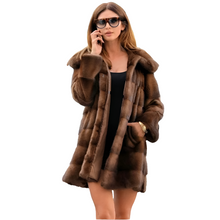 Women's Luxury Hooded Faux Fur Mid-length Jacket
