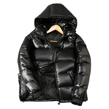 High Quality Outdoor Windproof Hooded Shiny Down Mens Jackets