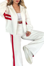 Women's S Spring Autumn New Striped Zipper Tracksuit