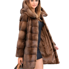 Women's Luxury Hooded Faux Fur Mid-length Jacket