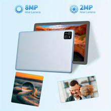 25.65 cm Tablet Android 14, 2-in-1 Tablet with Keyboard, Mouse, Case, Stylus, 128GB ROM + 8GB RAM Extended, Dual 8MP Camera, Octa-Core, 8000mAh, 1280x800 IPS Display, Wi-Fi 6, Google Certified